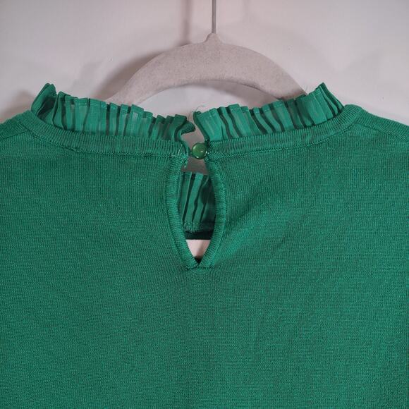 Adrianna Papell Green Sweater with Ruffle Details, Size Small - Picture 6 of 8